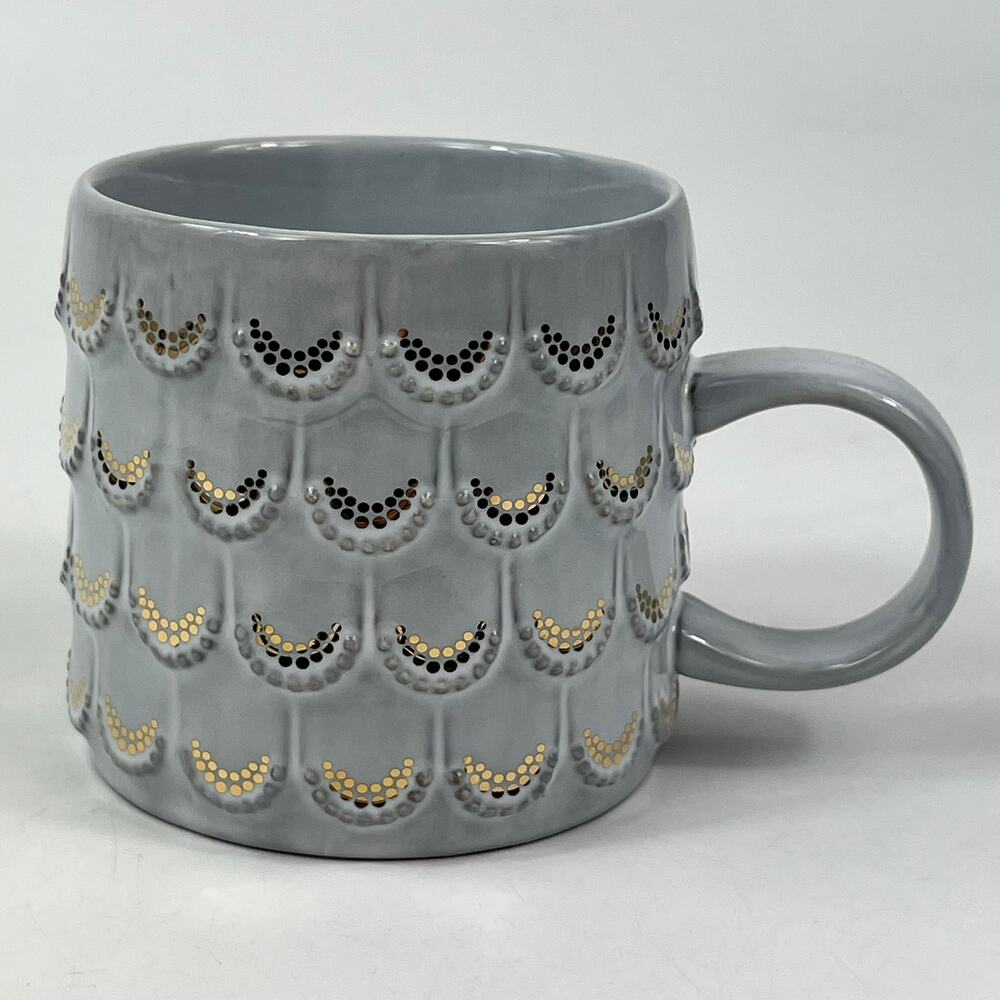 Starbucks 2016 Mermaid Scales Mug Gray 10oz Anniversary Collection Ceramic Cup